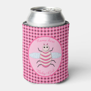 Enfriador De Latas Bonito Bebé Rosa Bee Personalizado