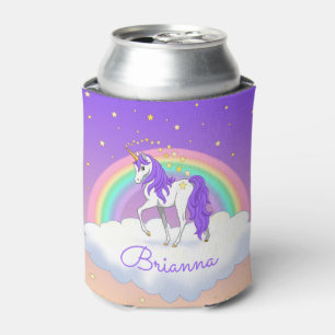 Enfriador De Latas Bonito Morado Sweet Dreams Rainbow Unicorn