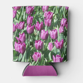Enfriador De Latas Bonito Morado Tulips Floral