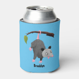 Enfriador De Latas Bonito opossum colgando de un personalizado de suc
