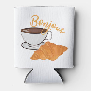 Enfriador De Latas Bonjour Croissant Coffee Breakfast - Café francés