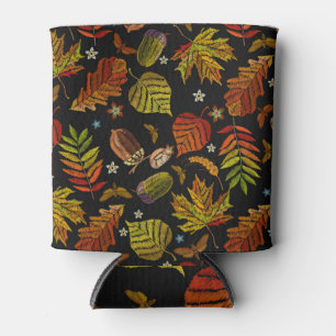 Enfriador De Latas Bordados de otoño: Motivos Forestales de moda