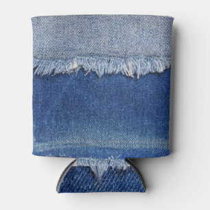 Enfriador De Latas Borrado de Denim Jeans Fondo de tela