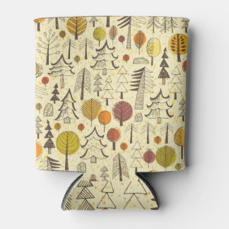 Enfriador De Latas Bosque de Otoño: Patrón Gráfico Sin Marea.