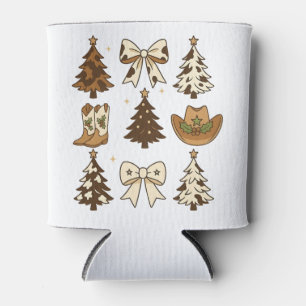Enfriador De Latas Botas de vaquero de Navidad Western Santa Navidad