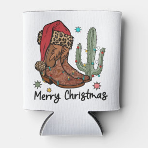 Enfriador De Latas Botas occidentales Santa Feliz Navidad Botas Navid