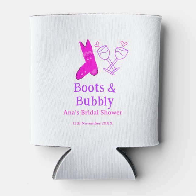 Enfriador De Latas Botas y botella de champán burbujeante despedida d (Anverso)