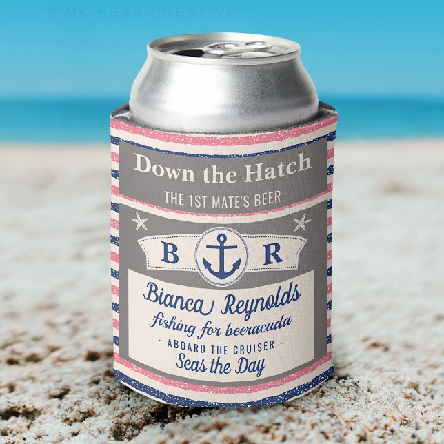 Enfriador De Latas Bote 1.ᵉʳ Mate Nautical Sailor Beer a rayas (Subido por el creador)