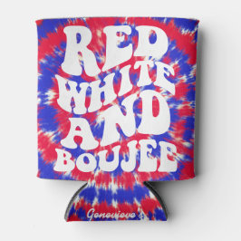 Enfriador De Latas Boujee rojo blanco | America Tie Dye Bachelorette