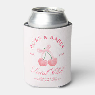 Enfriador De Latas Bows & Babes Coquette Cherries Bachelorette