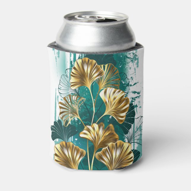 Enfriador De Latas Branch with Golden Leaves Ginko Biloba (Reverso de la lata)