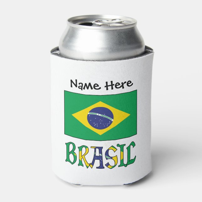 Enfriador De Latas Brasil Bandera Brasil personalizado (Lata Anverso)