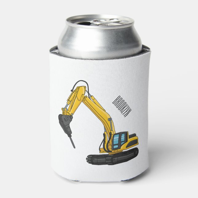 Enfriador De Latas Breaker excavator cartoon illustration (Lata Anverso)