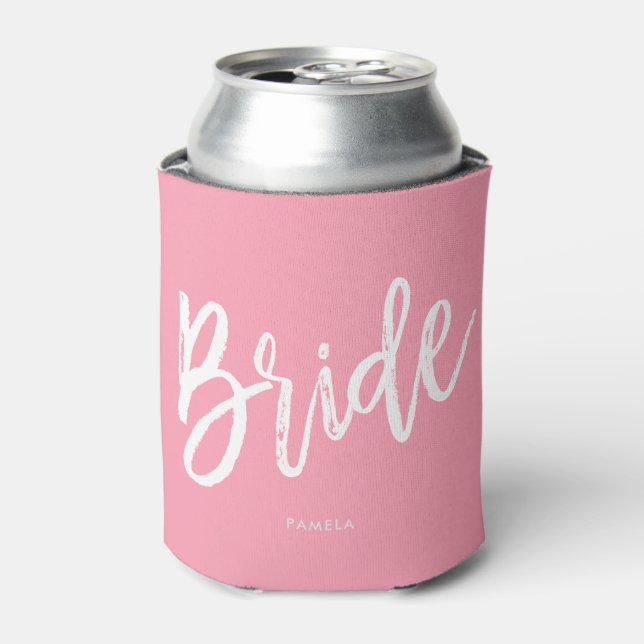 Enfriador De Latas Bride | Estilo de script de boda personalizada ros (Lata Anverso)