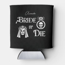 Enfriador De Latas bride or die skull skeleton bachelorette party