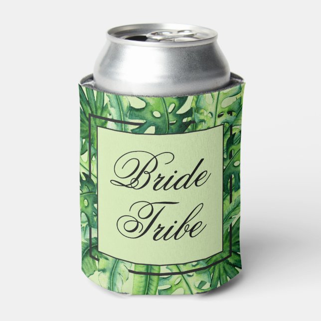 Enfriador De Latas Bride Tribe | Fiesta de Despedida Tropical de Moda (Lata Anverso)