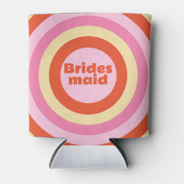 Enfriador De Latas Bridesmaid Groovy Retro Vintage Setentis Circle