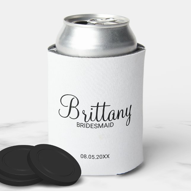 Enfriador De Latas Bridesmaids personalizadas modernas en blanco y ne (Subido por el creador)