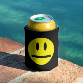 Enfriador De Latas Brillante Amarillo Feliz Cara Sonriente