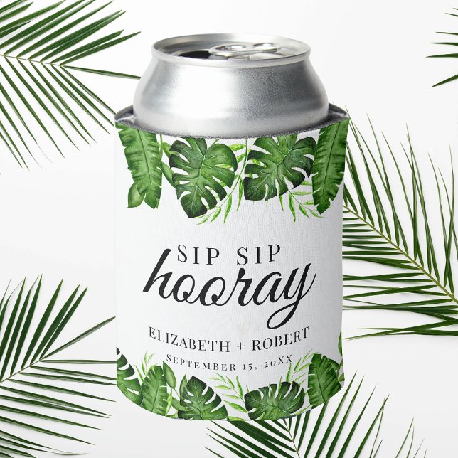 Enfriador De Latas Brindis de Boda Tropical Sip Sip Hurra (Subido por el creador)
