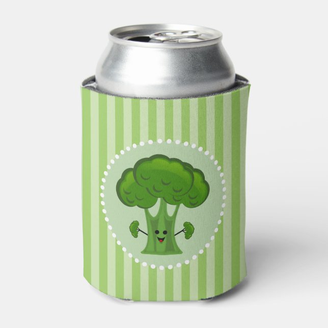 Enfriador De Latas Brócoli Verde Feliz (Lata Anverso)