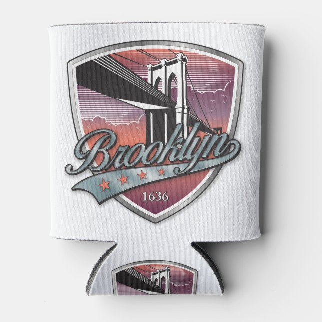 Enfriador De Latas Brooklyn Design Silver Metallic (Anverso)