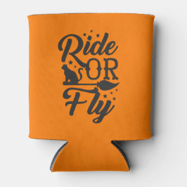 Enfriador De Latas Broom de las brujas de Halloween con paseo o vuelo