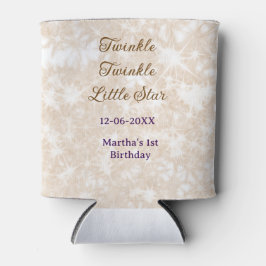 Enfriador De Latas Brown glitter twinkle twinkle little star birthday