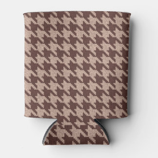 Enfriador De Latas Brown Houndstooth Preppy Classic Pattern