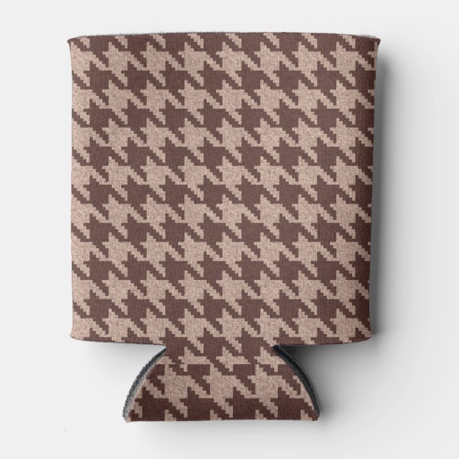 Enfriador De Latas Brown Houndstooth Preppy Classic Pattern (Anverso)
