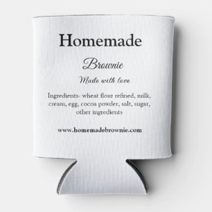 Enfriador De Latas Brownie casero hecho con amor agregar texto sitio