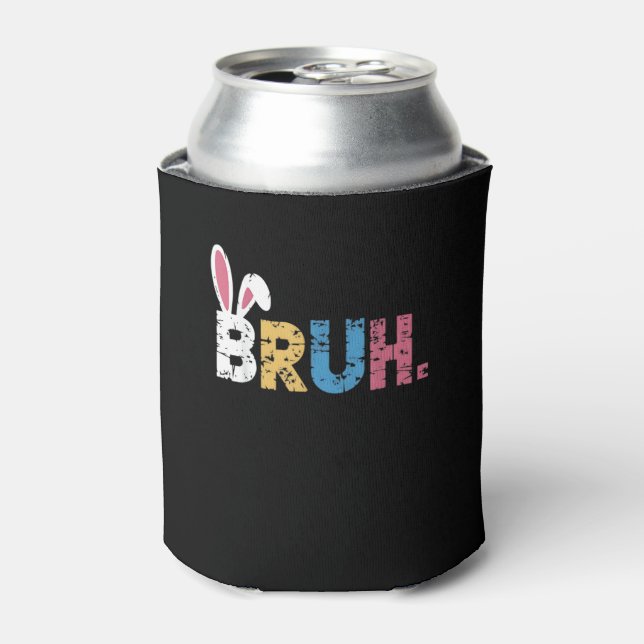 Enfriador De Latas Bruh Easter Bunny Cute Meme Para Niños _3 (Lata Anverso)