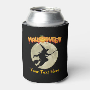 Enfriador De Latas Bruja asustadiza del fiesta de Halloween en la