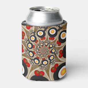 Enfriador De Latas Brunch Fractal Art Graciosa Comida, Tomates, Huevo