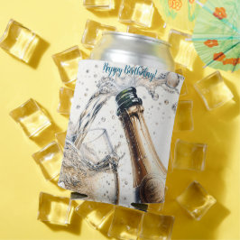 Enfriador De Latas Bubbly champagne Happy Birday
