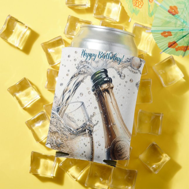 Enfriador De Latas Bubbly champagne Happy Birday (Verano in situ)