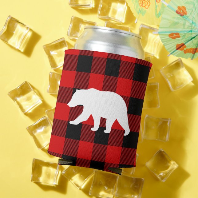Enfriador De Latas Búfalo Rojo Tapado y Oso Blanco (Verano in situ)