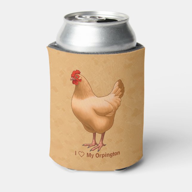 Enfriador De Latas Buff Orpington Chicken Hen (Reverso de la lata)