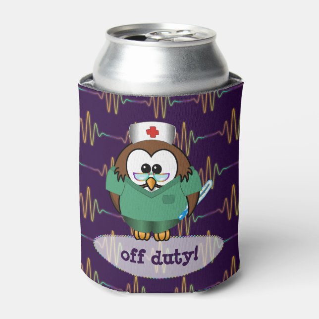 Enfriador De Latas búho de enfermera (Lata Anverso)