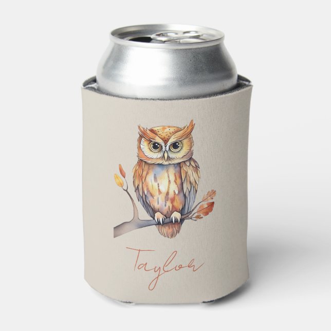 Enfriador De Latas Búho Personalizado (Lata Anverso)