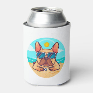 Enfriador De Latas Bulldog francés de vacaciones