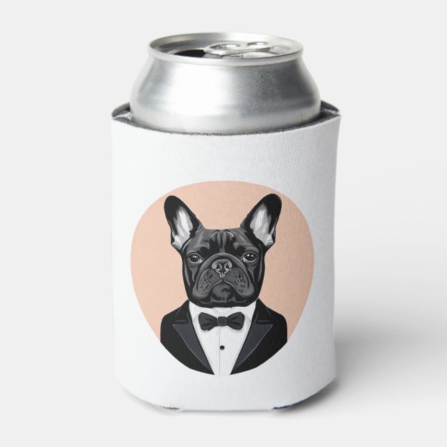 Enfriador De Latas Bulldog francés en Tuxedo (Lata Anverso)