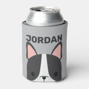 Enfriador De Latas Bulldog francés lindo con nombre personalizado