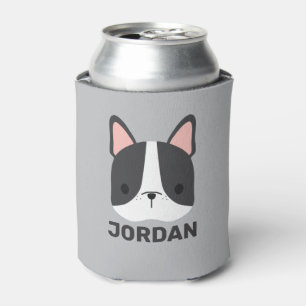 Enfriador De Latas Bulldog francés lindo con nombre personalizado