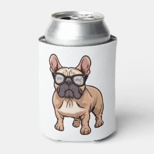 Enfriador De Latas Bulldog francés vistiendo gafas