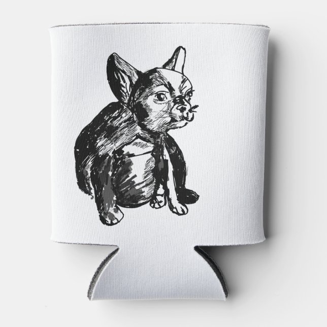Enfriador De Latas Bulldog Personalizado francés Buldog Refrigerador  (Anverso)