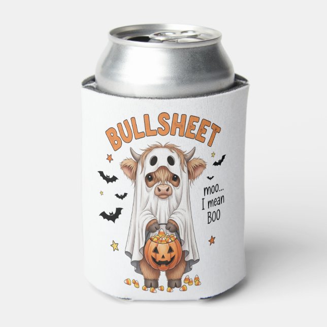 Enfriador De Latas Bullsheet Highland Cow Funny Ghost (Lata Anverso)