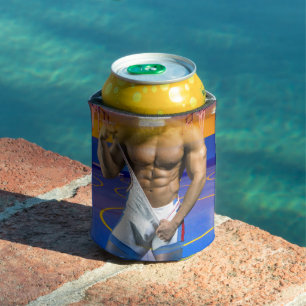 Enfriador De Latas bulto muscular de hombre de SlipperyJoe's abdomina