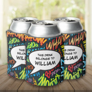 Enfriador De Latas Burbuja de habla personalizada divertida y colorid