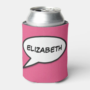 Enfriador De Latas Burbuja de habla personalizada rosa divertida mode